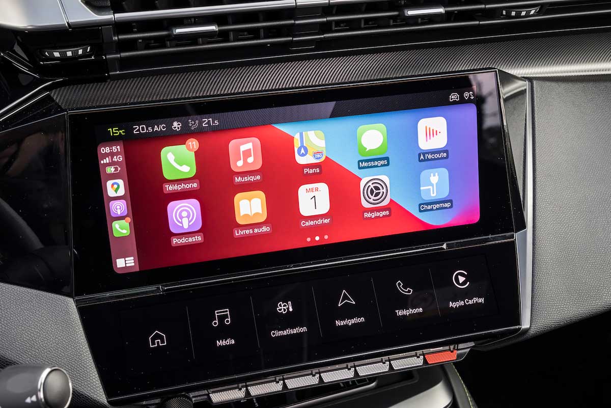 Mirroring d'Apple CarPlay sur l'écran de la nouvelle Peugeot 308